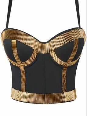 Womens Metal Clubwear Bustier Bra